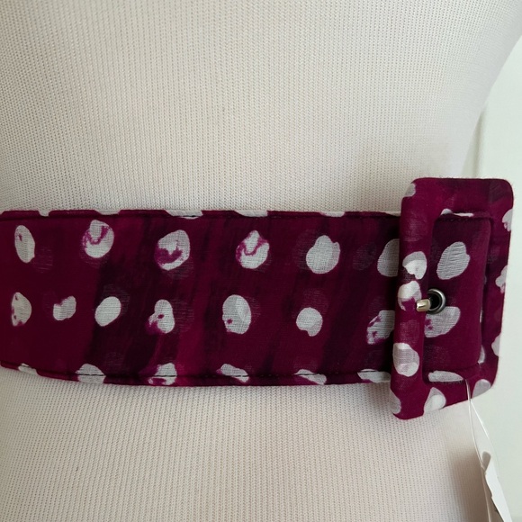 SAMANTHA SUNG Polka Dot Burgundy Belt main image 4